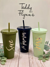 Load image into Gallery viewer, Customized Reusable Tumbler with Lid and Straw
